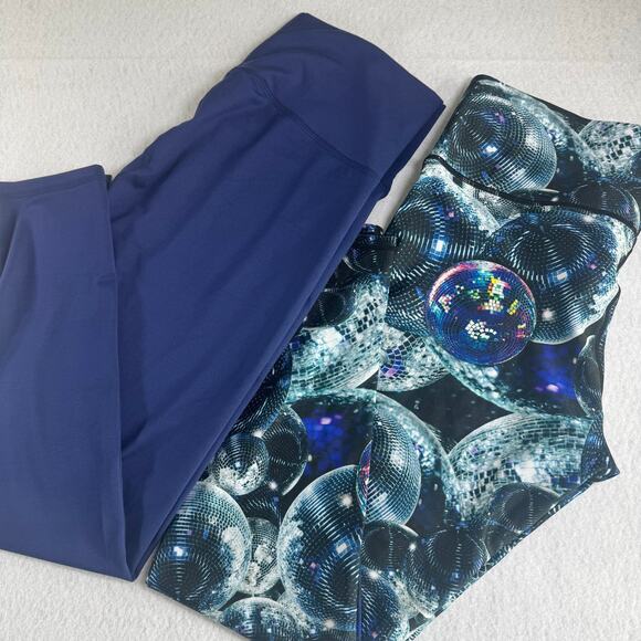 Terez /Lot of 2/ XL NWT (1) Navy TLC Leggings XL(1) Disco Fever Hi Shine XL